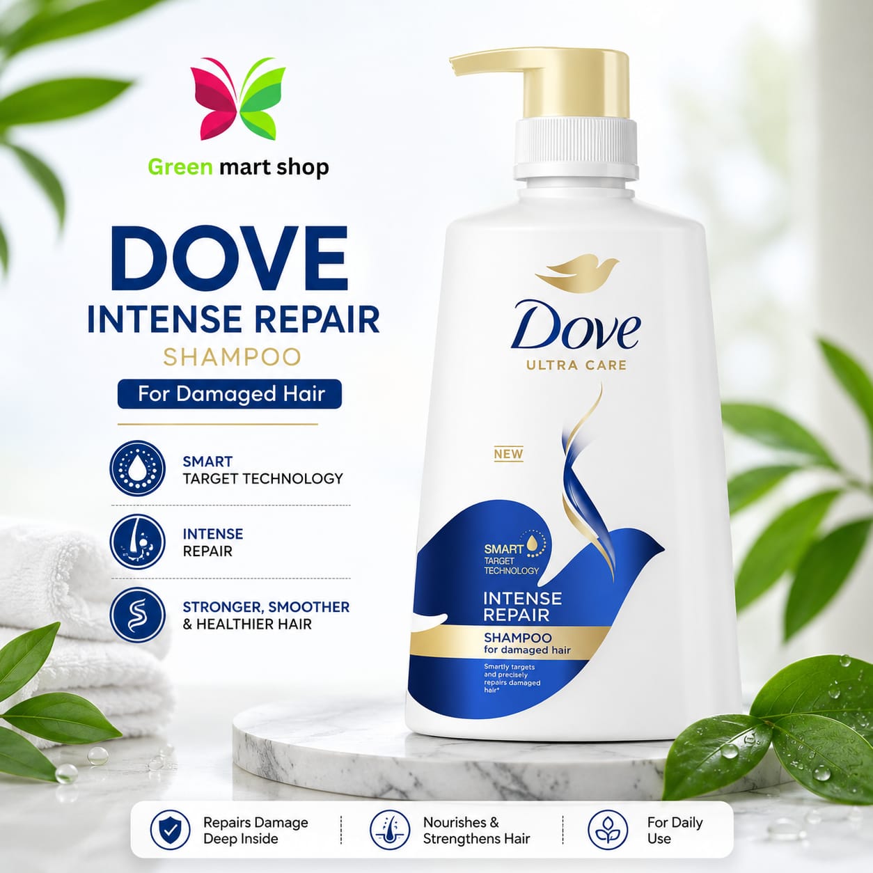 Dove Instant Repair Shampoo 650ml Thailand Original | Hair Strengthening Shampoo